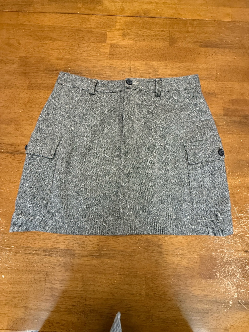 J. Crew Vintage 1997 Black and White Tweed Mini Skirt 10 Blue Label